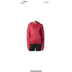 Adidas Woman’s Climawarm Team Issue Energy Pink Melange Full Zip Hoodie XS